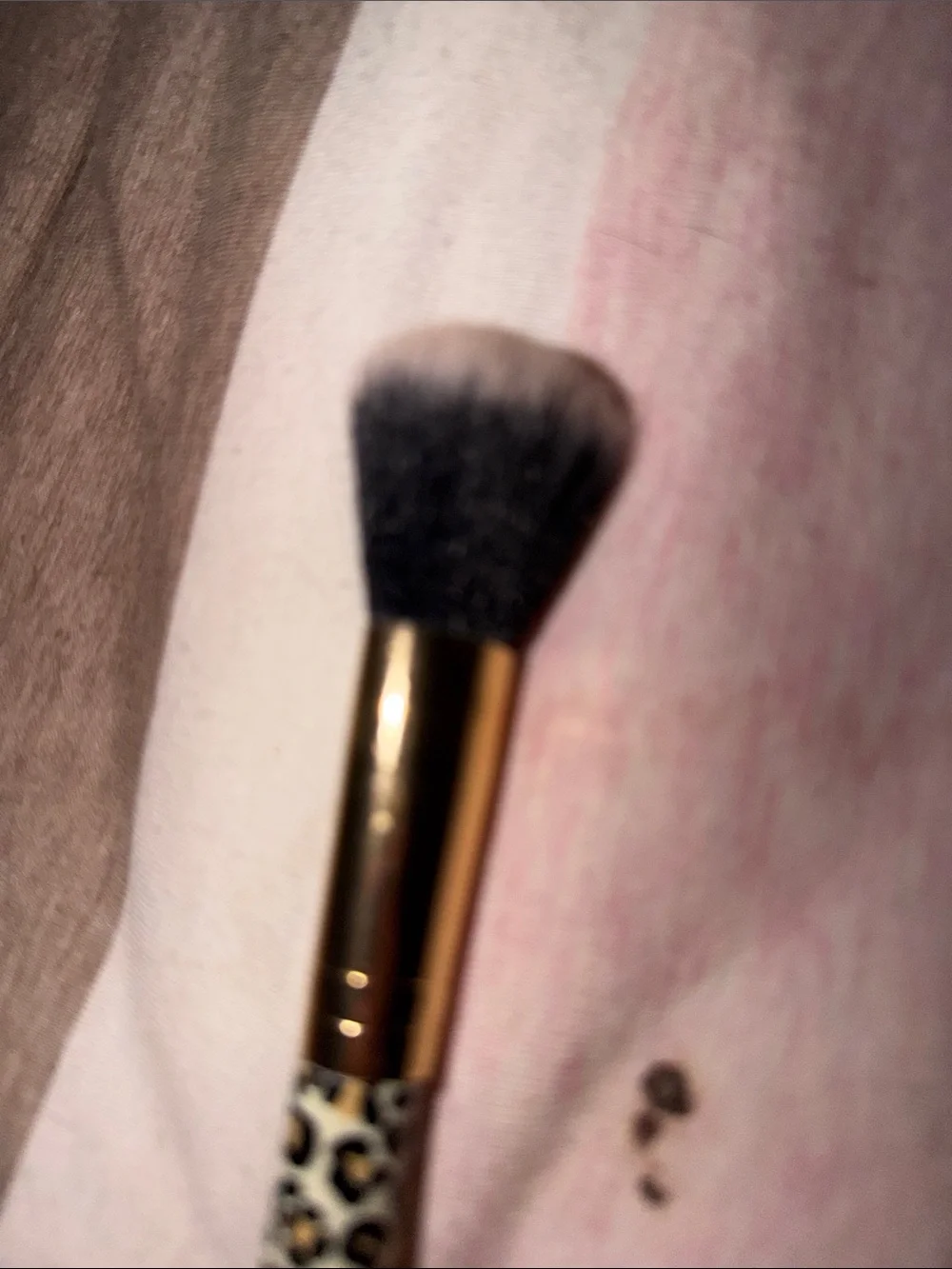 Leopard-Print Makeup Brush and Peach Sponge Set - Women Makeup